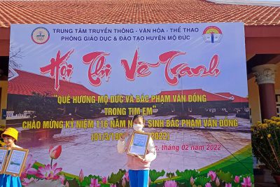 KẾT QUẢ THI VẼ TRANH “QUÊ HƯƠNG MỘ ĐỨC VÀ BÁC PHẠM VĂN ĐỒNG TRONG TIM EM”